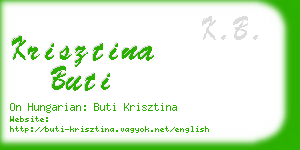 krisztina buti business card